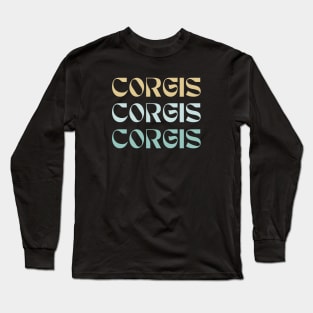 corgis corgis corgis pastel Long Sleeve T-Shirt